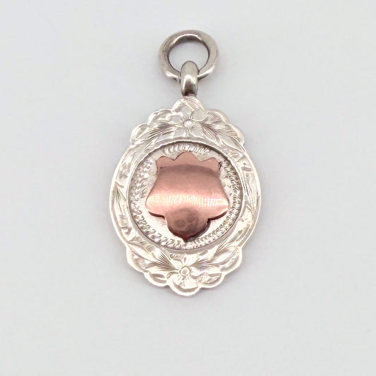Antique Sterling Silver & Gilt Fob Medal – Birmingham 1924 – Thomas Fattorini