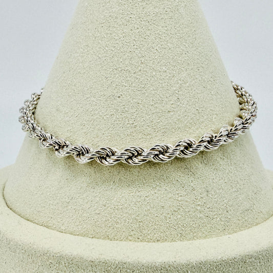 Brand New 925 Sterling Silver Rope Chain Bracelet