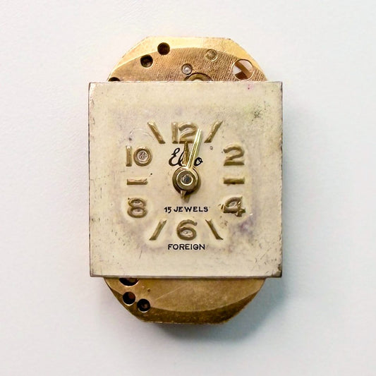 Elco HP 25 (Parrenin) Vintage Rectangular Watch Movement – 15 Jewels, 19.5 x 12. - image 2