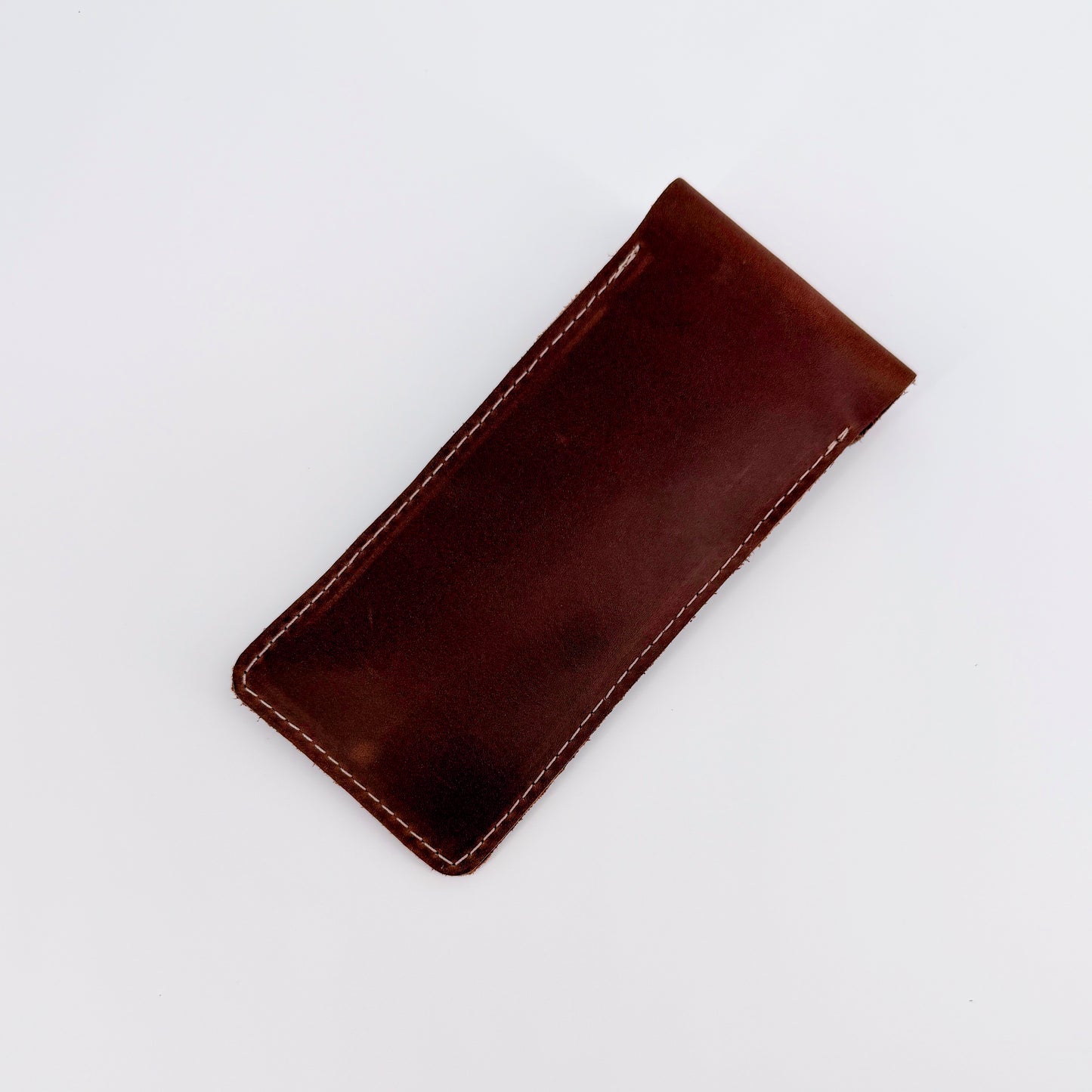 Handmade Genuine Leather Watch Sleeve / Pen Case – Medium Brown Travel Pouch