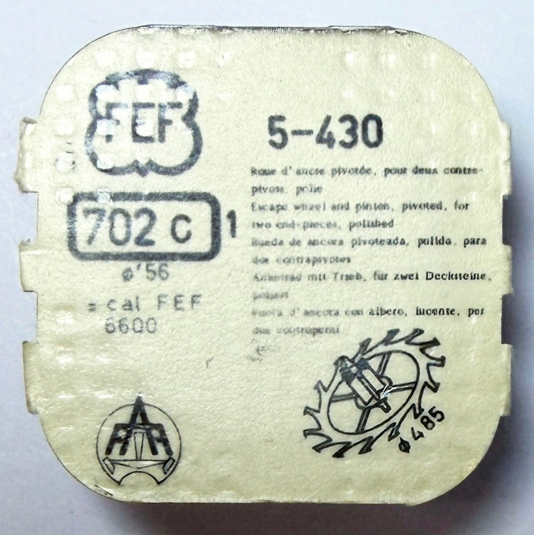 FEF 430 - Escape Wheel & Pinion - 702 C