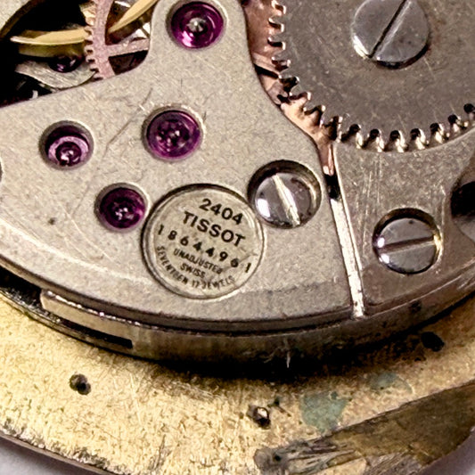 Tissot 2404 Watch Movement & Dial - 17 Jewels - Working