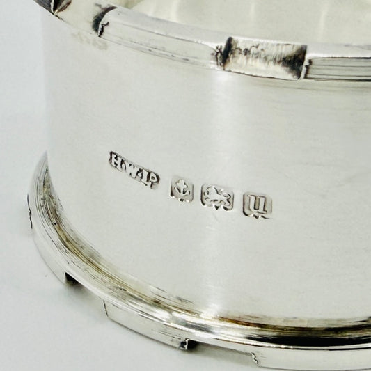 Antique Sterling Silver Masonic Napkin Ring - Boxed - Birmingham 1919 Henry Williamson