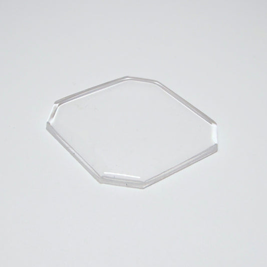 Square with Cut Corners - Bottom Edges Flat - G-S Flexo Acrylic Watch Crystals - Vintage New Old Stock