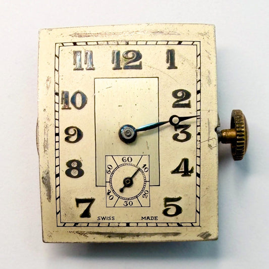 14 Jewels Swiss Rectangular Watch Movement 23.8mm – For Spares or Repair - image 2