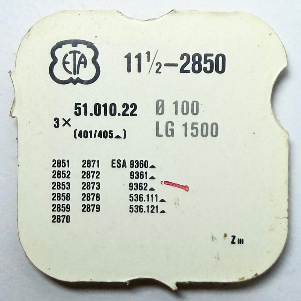 ETA 2850 - Winding Stem - 401 / 405 (51.010.22)