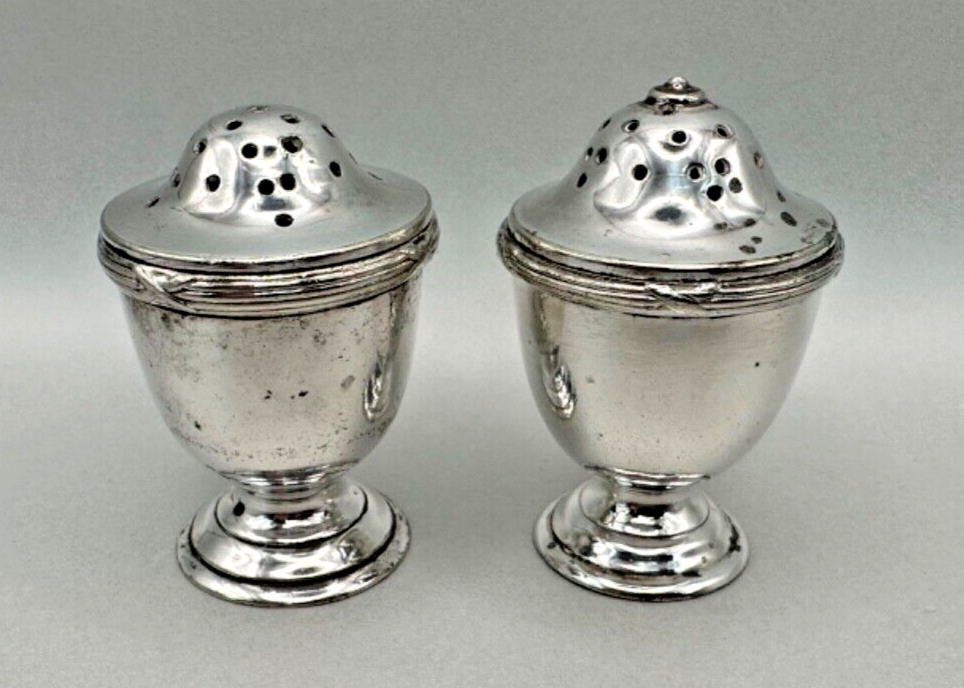 Antique Walker & Hall Silver Plate Salt & Pepper Pots Shakers
