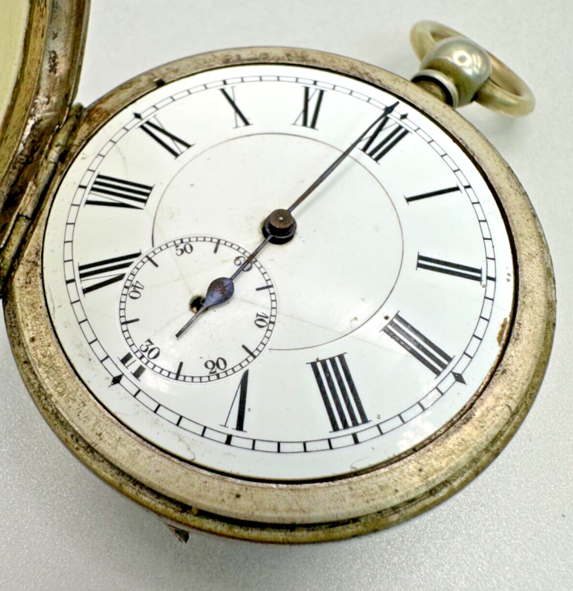 Antique Pocket Watch with Argentan Case - Non-Magnetic Movement - Working