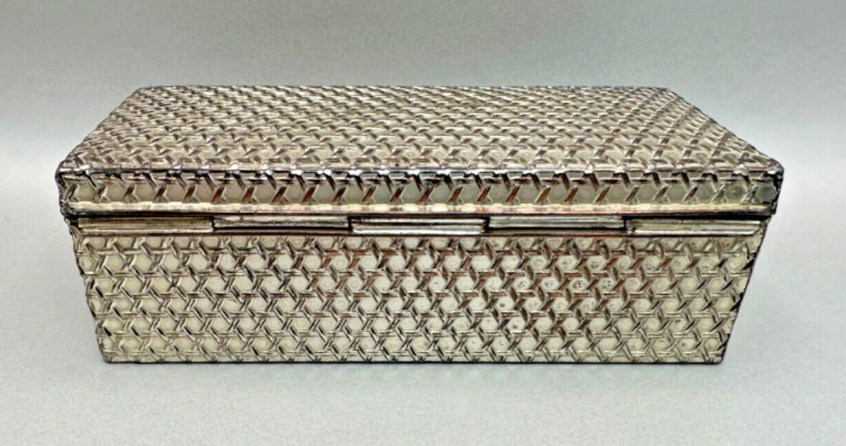 Vintage Silver Plate Box with Lined Interior