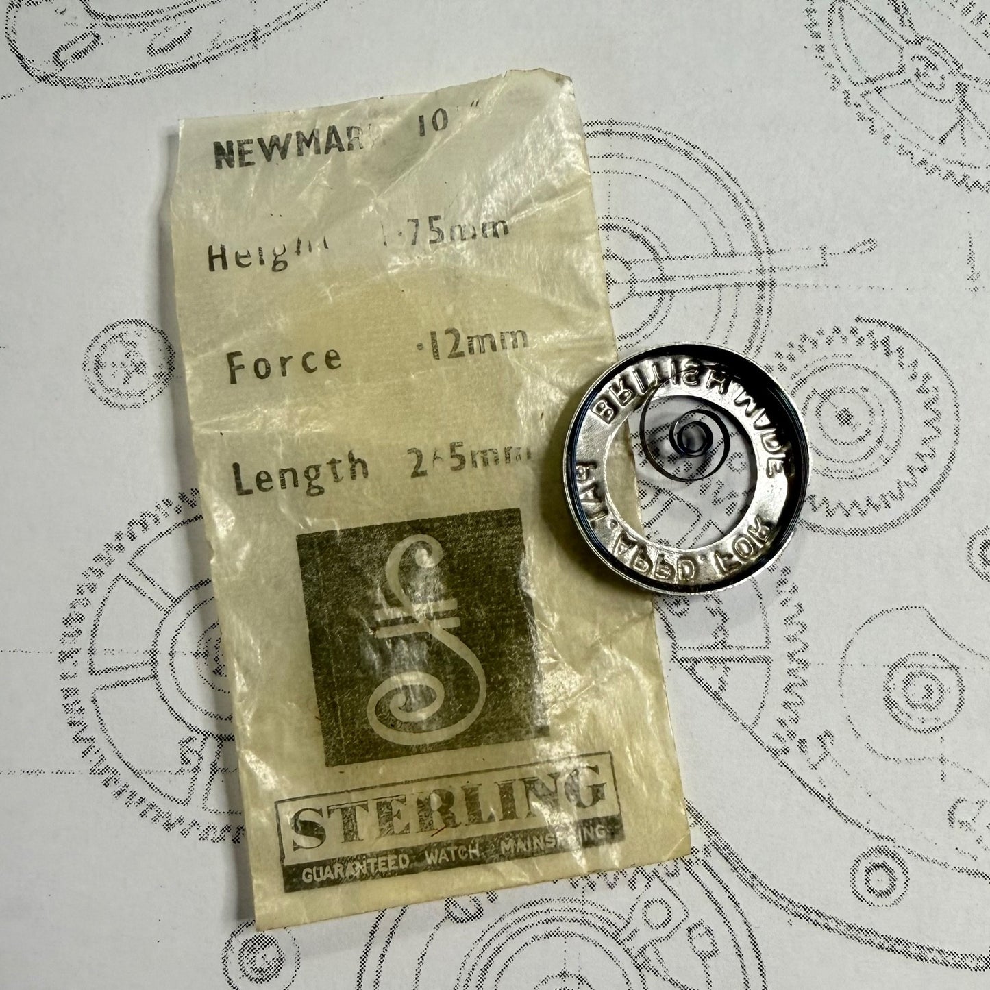 Sterling Watch Mainspring – For Newmark 10½”’, 1.75 x 0.12 x 265mm