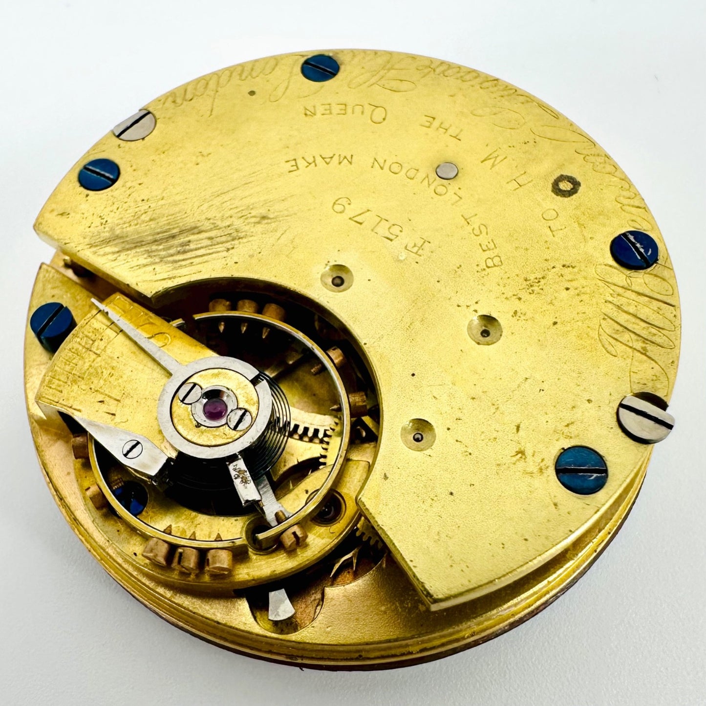 Antique J.W. Benson Pocket Watch Movement - Working