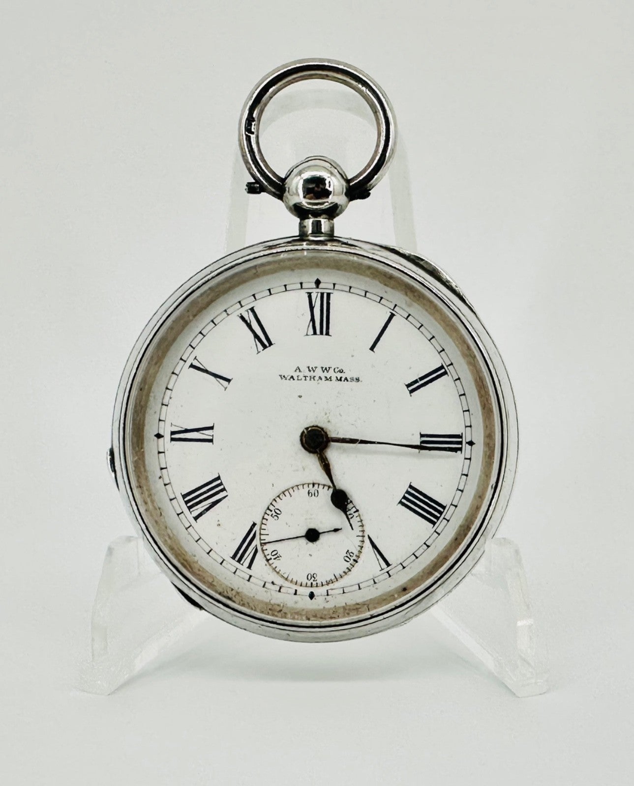 Antique AWW Co. Silver Cased Pocket Watch – Birmingham 1900 - Working