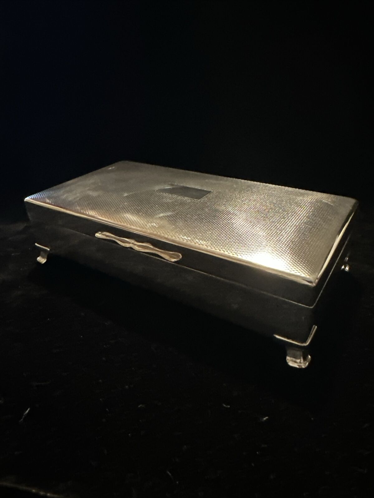 Vintage Aristocrat Silver Plate Trinket Cigarette Box