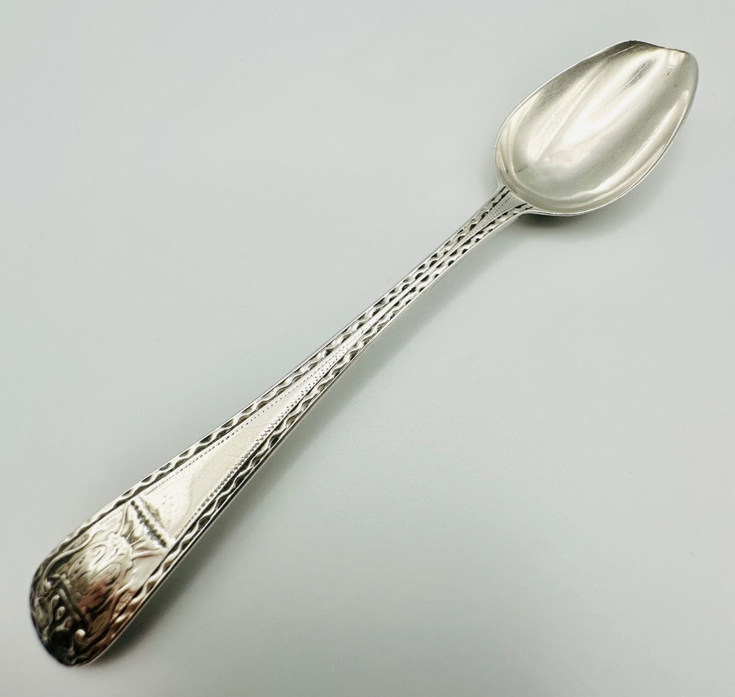 Antique George III Hallmarked Silver Teaspoon - William Eley & George Pierrepont
