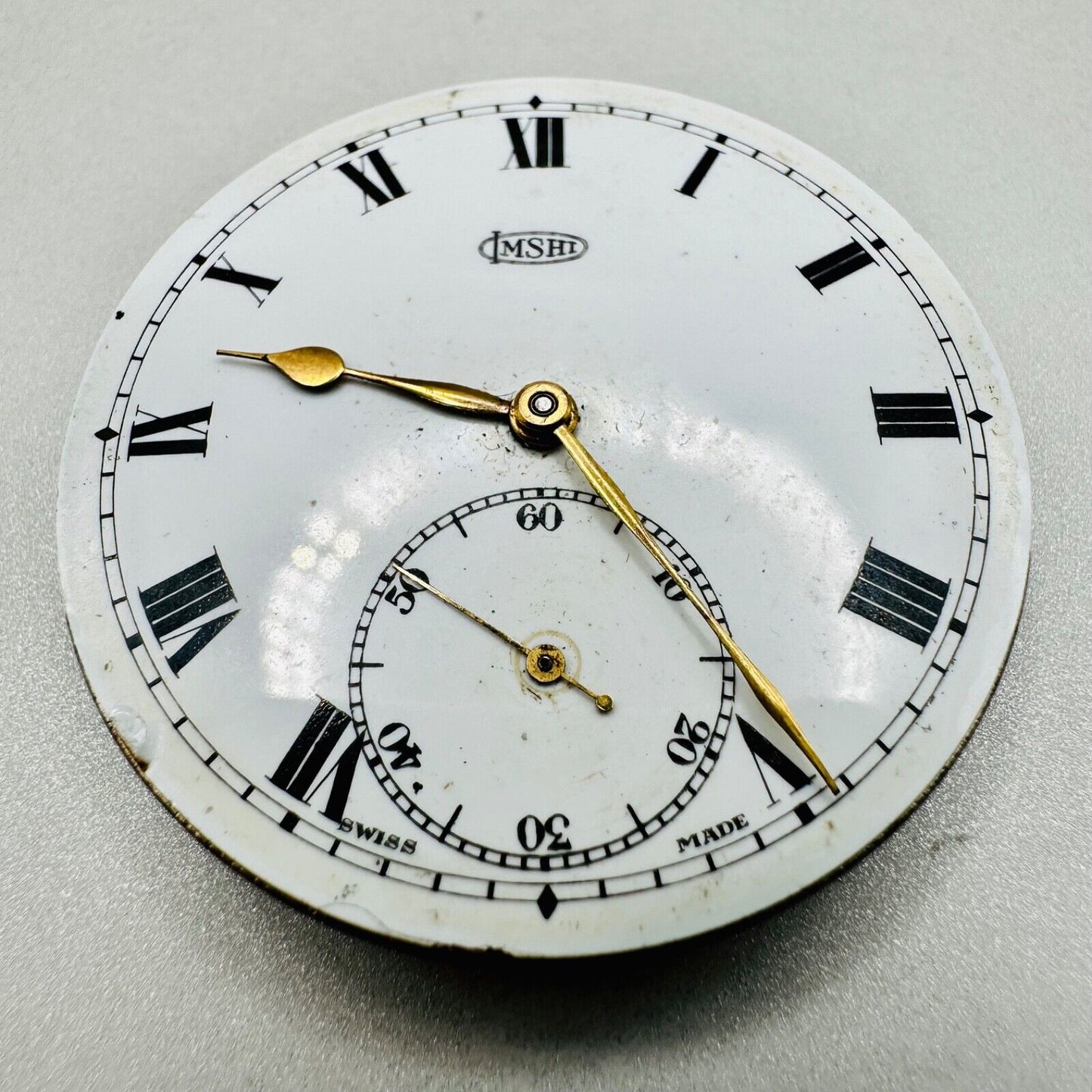Antique Imshi Pocket Watch Movement - Spares or Repair - 42.8mm Diameter
