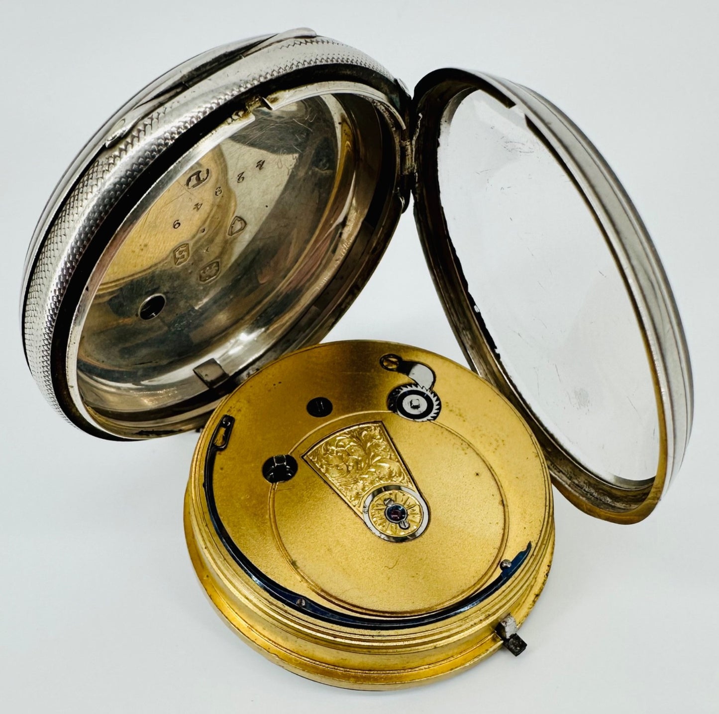 Antique Silver Fusee Pocket Watch London 1873 Samuel Freeman Good Working Order
