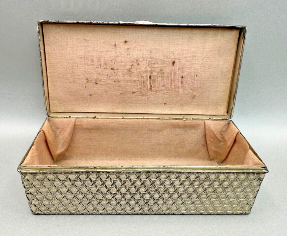 Vintage Silver Plate Box with Lined Interior