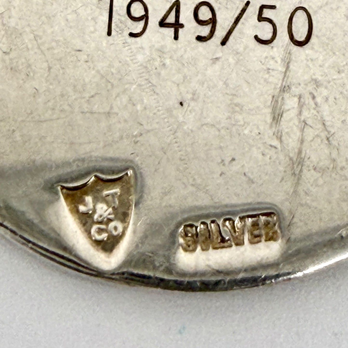 Vintage Silver Table Tennis Fob Medal – JT & Co – Mens Semi Finalist 1949/50