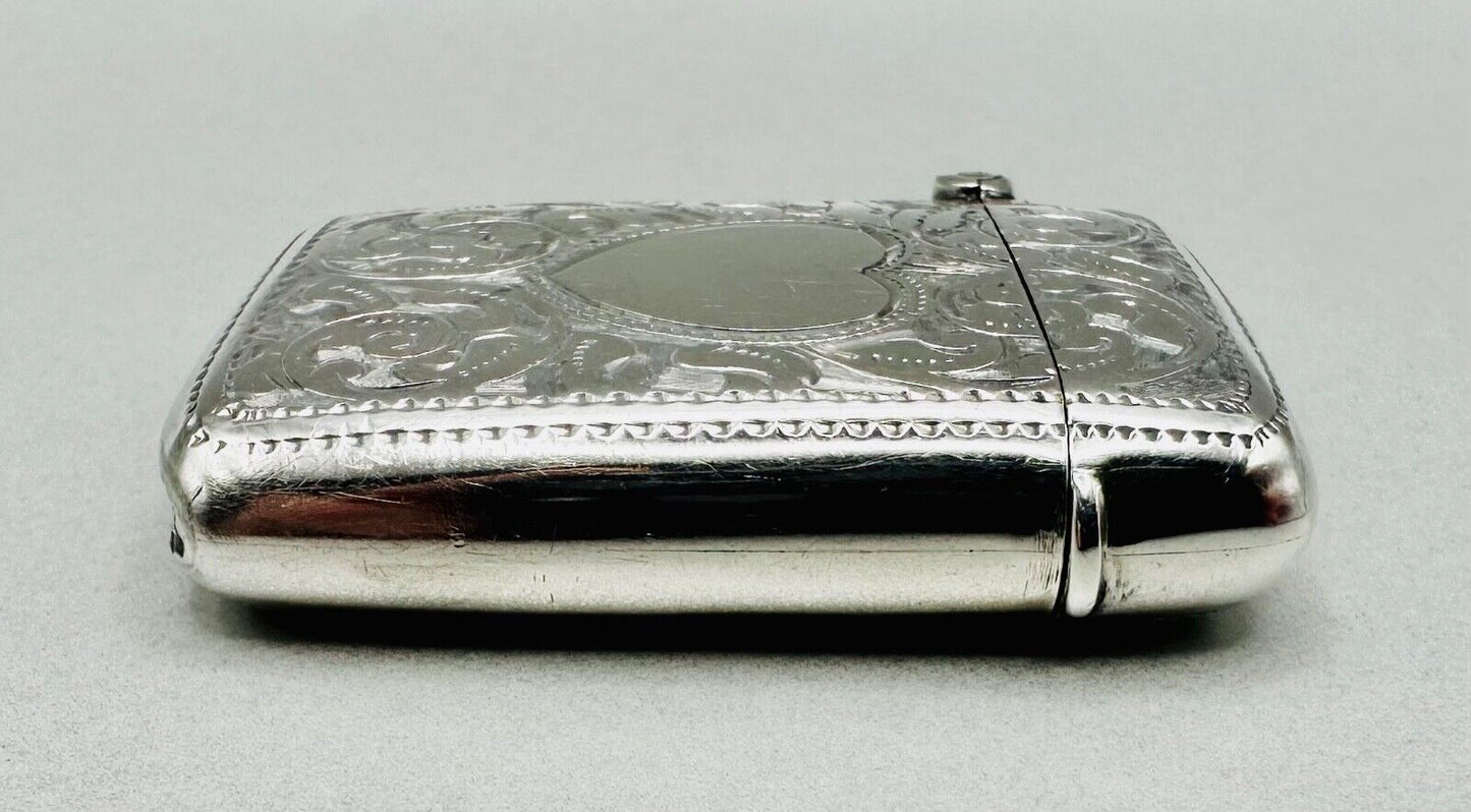 Antique 1899 Silver Vesta Case - Joseph Gloster, Birmingham – Heart Design