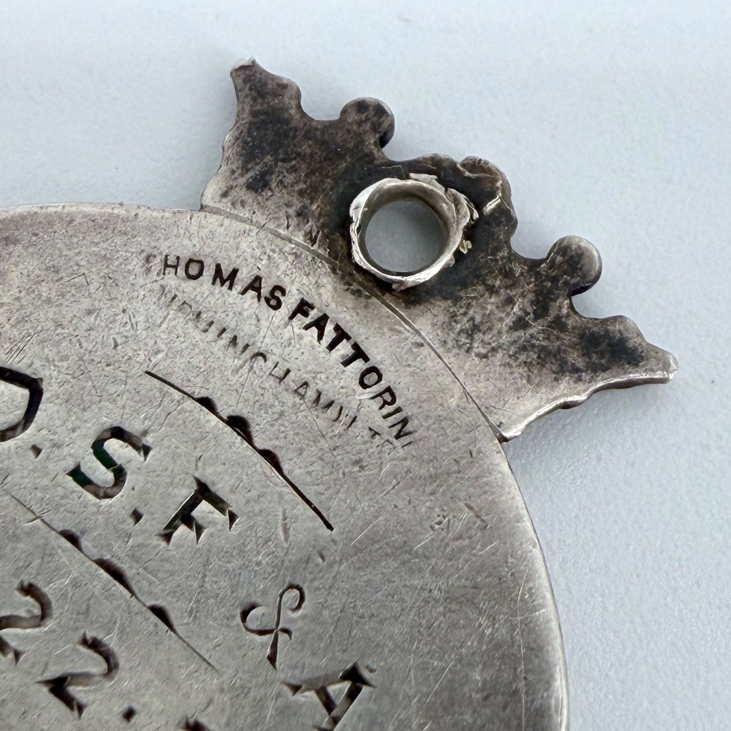 Antique Silver Football Fob Medal – Birmingham 1921 – Thomas Fattorini