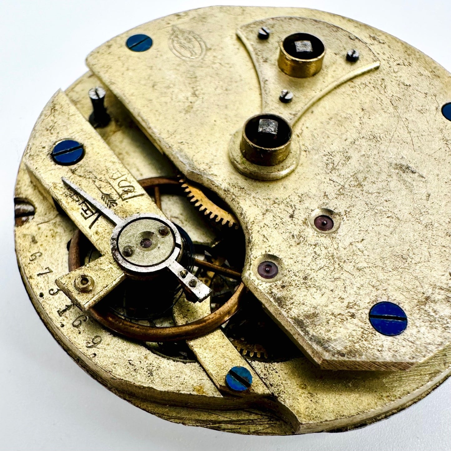 Antique Coullery Frères Pocket Watch Movement – 45mm, Key Wound - Spares/Repair