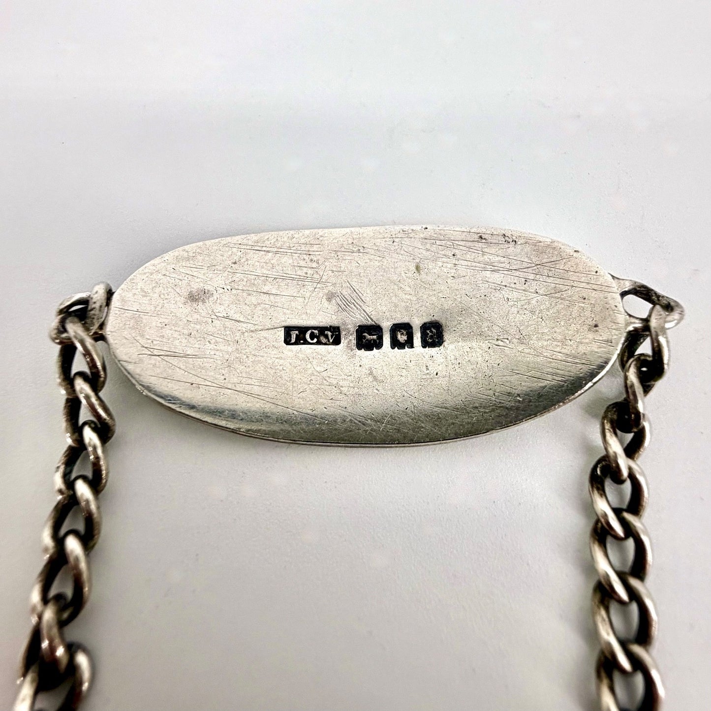 Antique WWI Silver ID Bracelet – London 1916 John Collard Vickery – R.A.S.C.