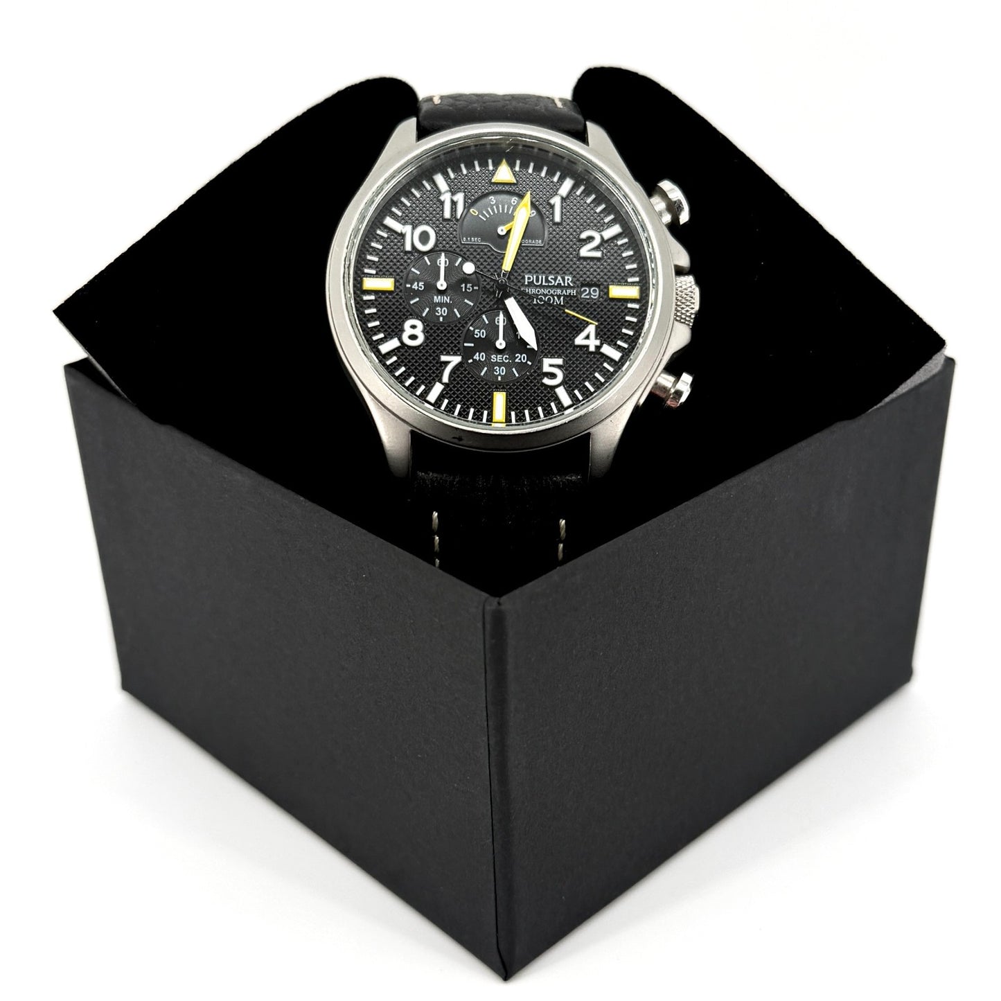 Pulsar VD50-X019 Chronograph Watch – Black Dial – 100m – 44mm