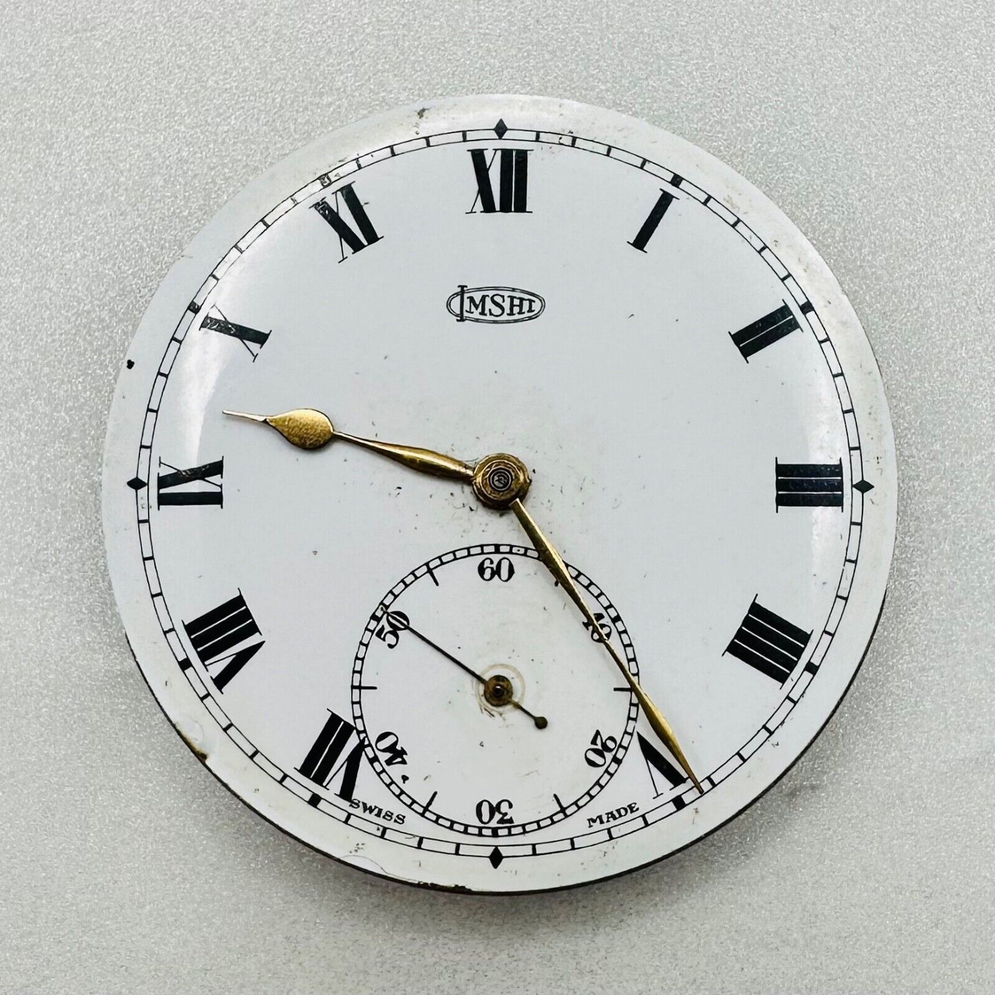 Antique Imshi Pocket Watch Movement - Spares or Repair - 42.8mm Diameter