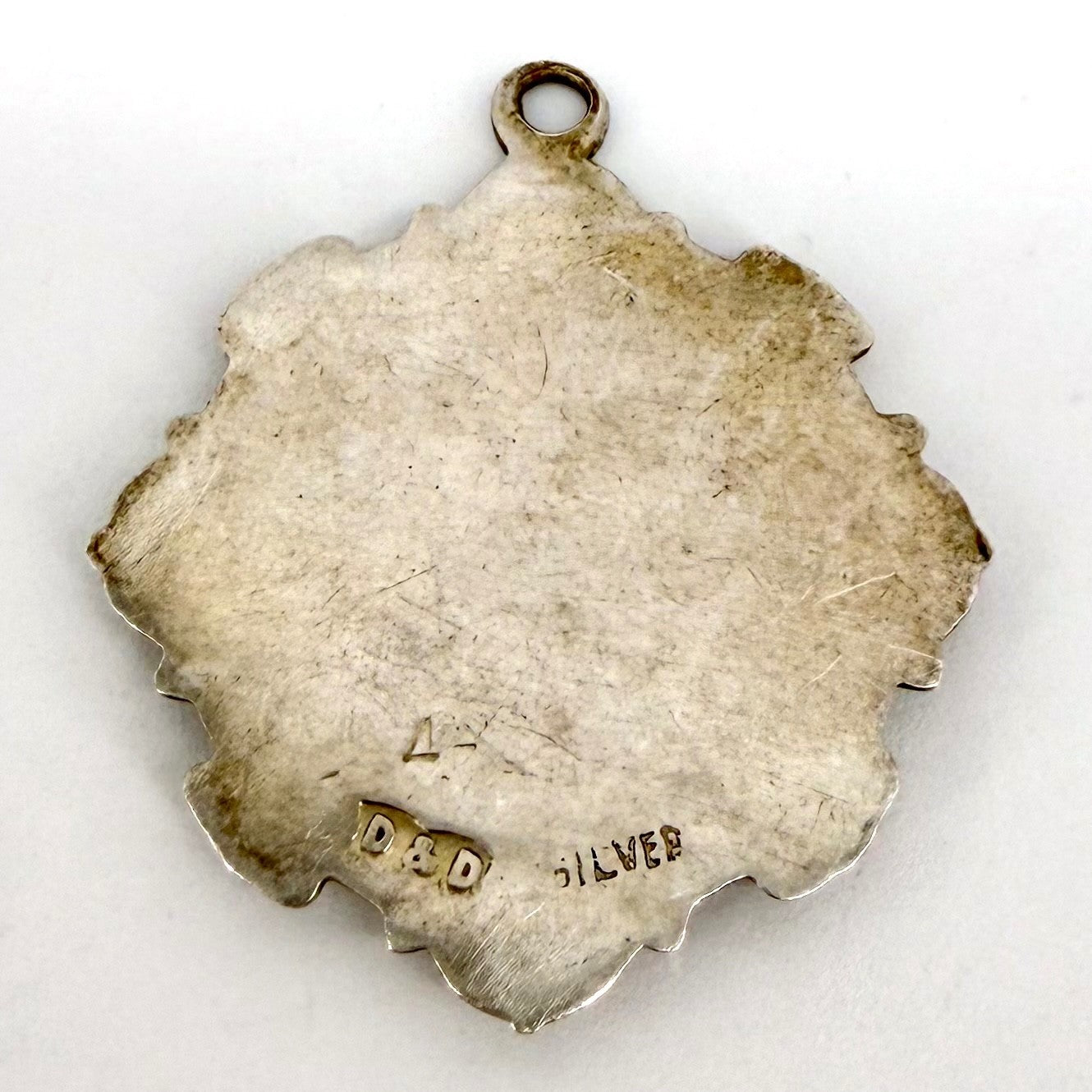 Antique Solid Silver Fob Medal – Denton & Down – Ornate Shield Design