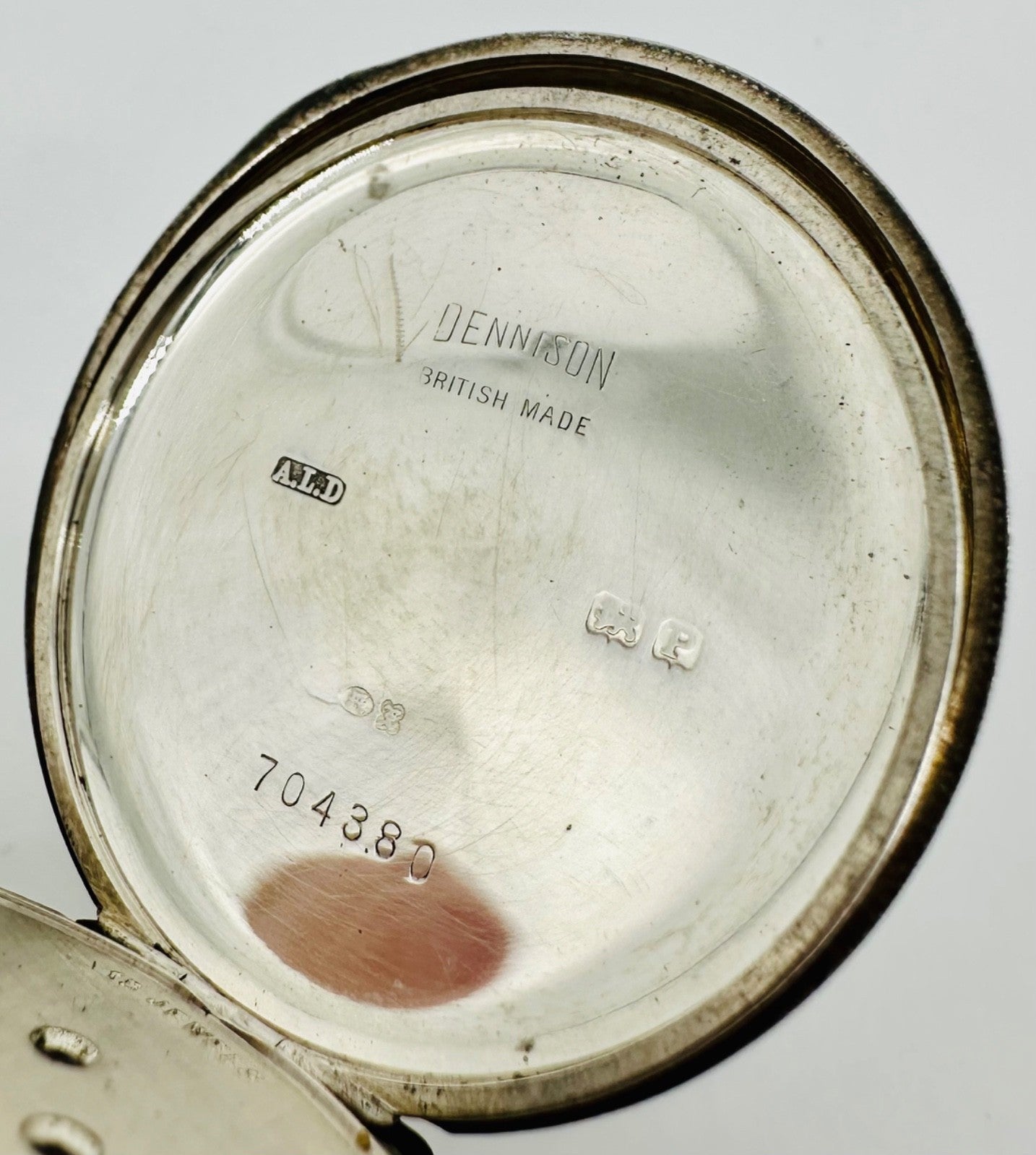 Antique Silver Dennison Cased Pocket Watch – 1939 Dublin Import Marks, 15 Jewels