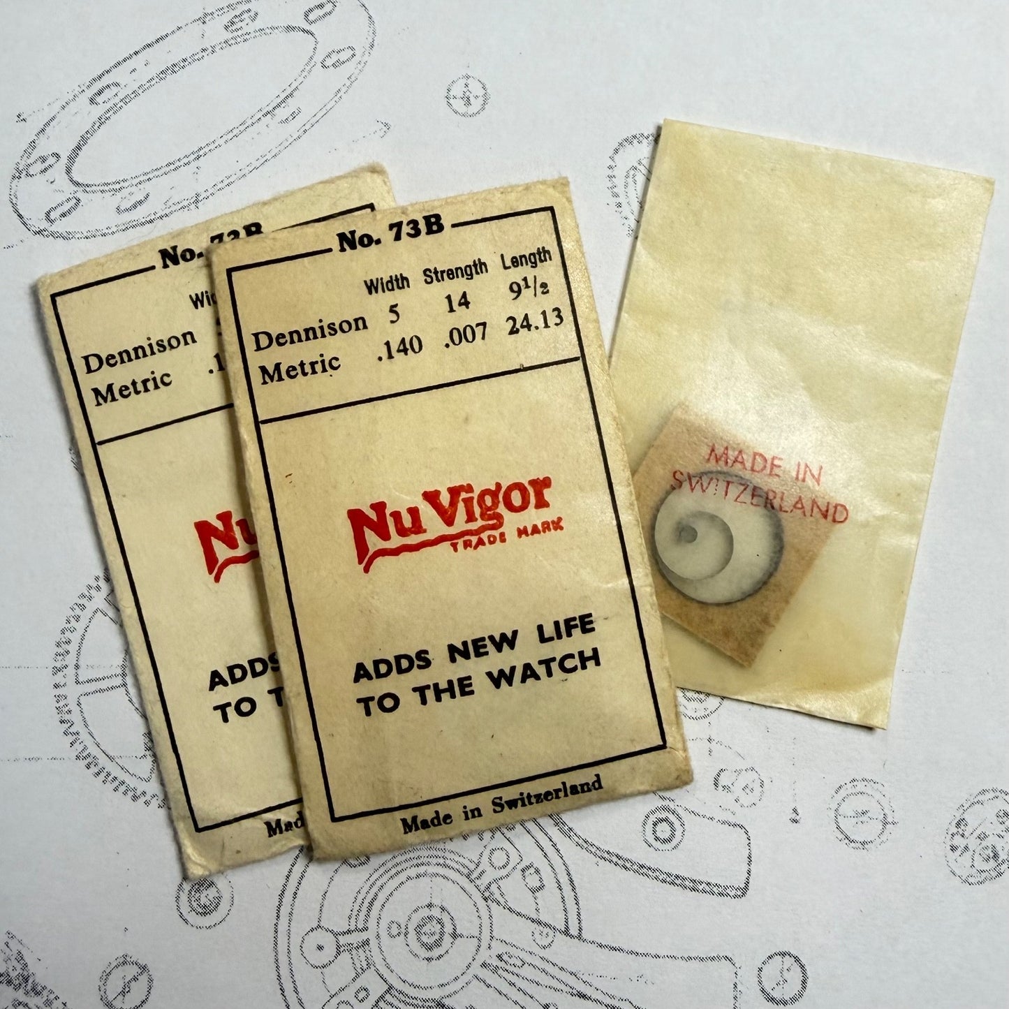 Nu Vigor Mainspring No. 73B – 1.40 x 0.07 x 24.13 mm – Dennison 5 x 14