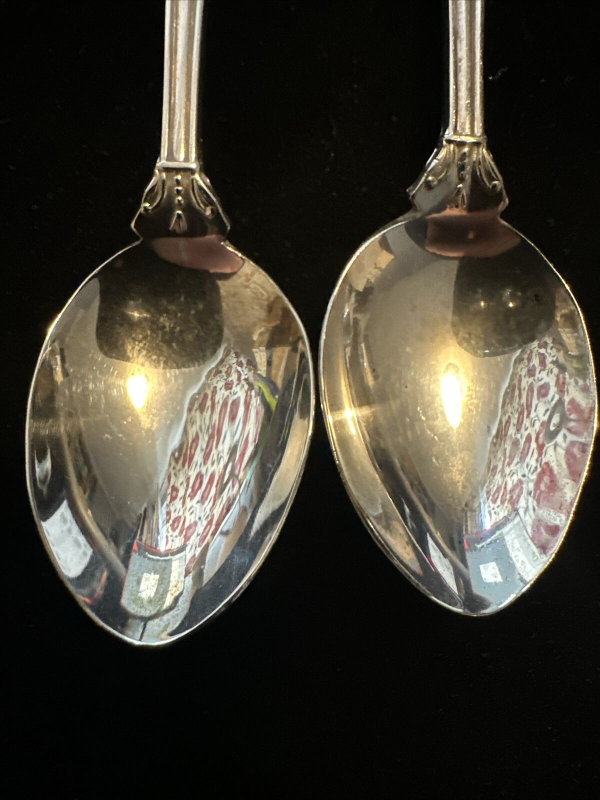 Pair Vintage Silver Plate Riffle Shotgun Shooting Teaspoons - 1990's