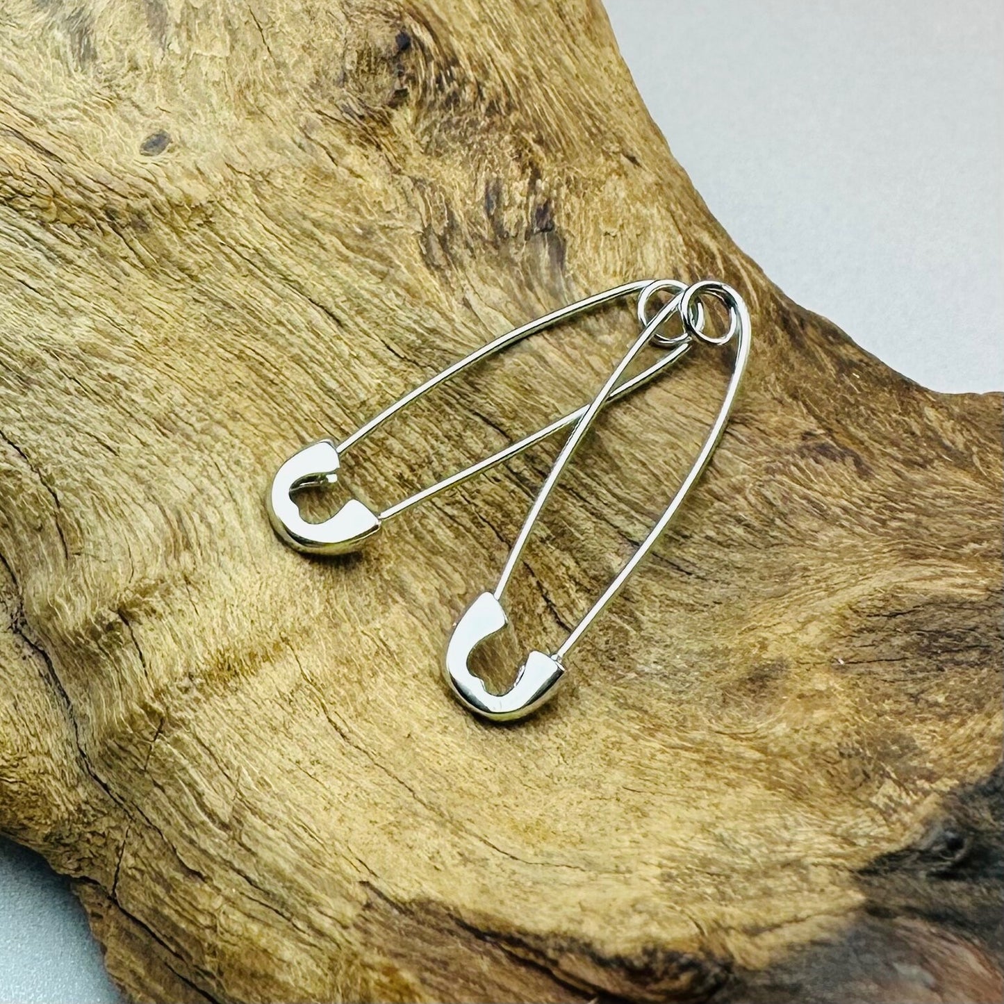 925 Sterling Silver Safety Pin Earrings - 2 Sizes Available