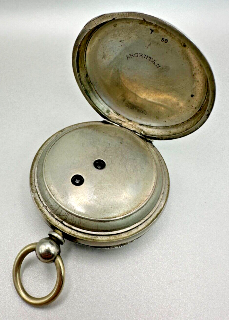 Antique Pocket Watch with Argentan Case - Non-Magnetic Movement - Working