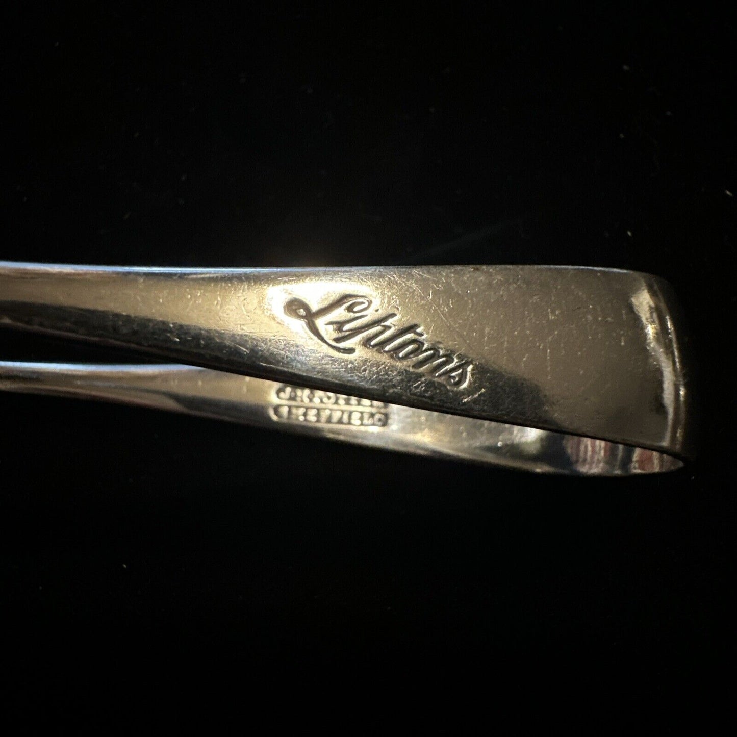 Antique Silver Plate Sugar Tongs - Liptons Branded- J H Potter
