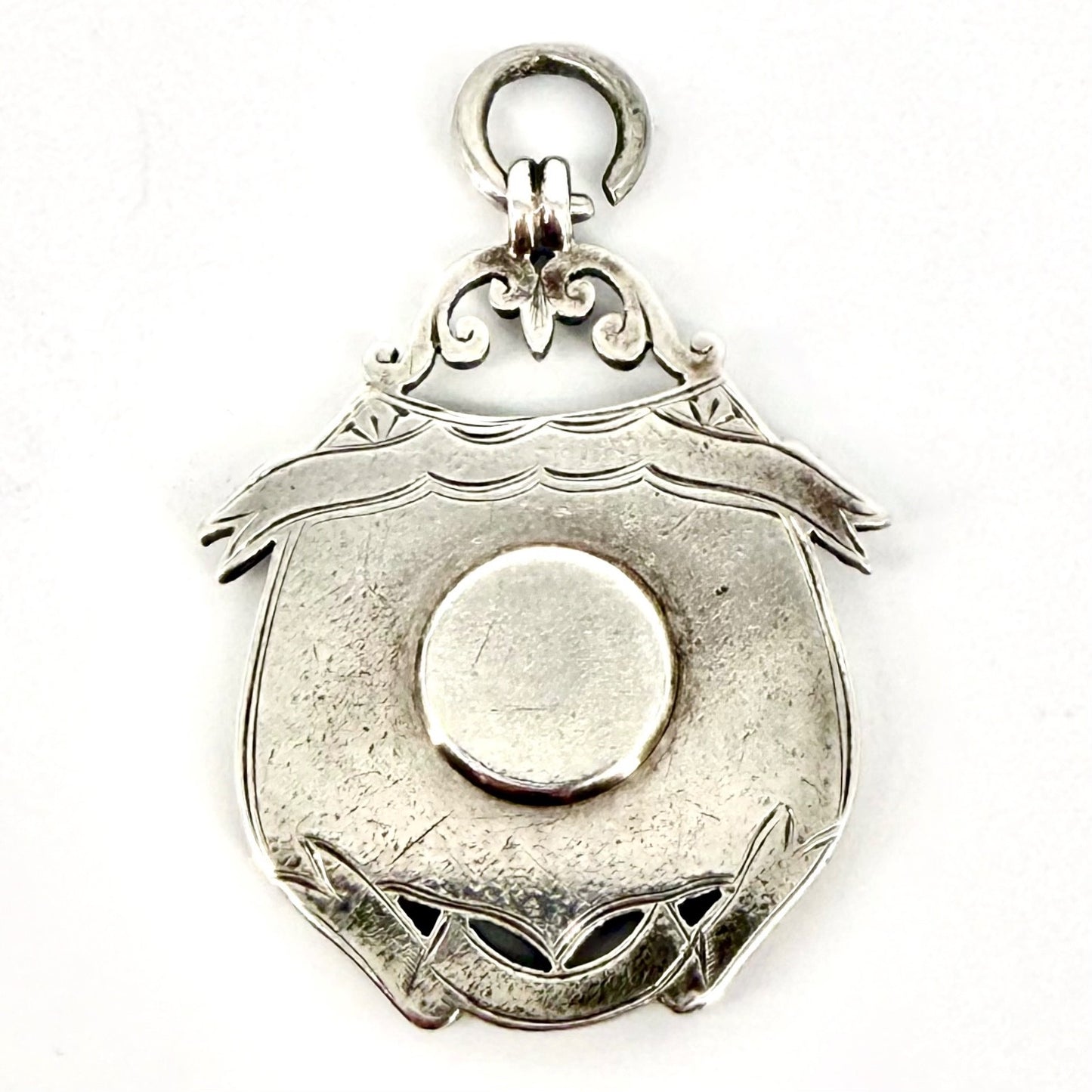 Antique White Metal Watch Fob Medal – Engraved “EAC July 17th 1886”