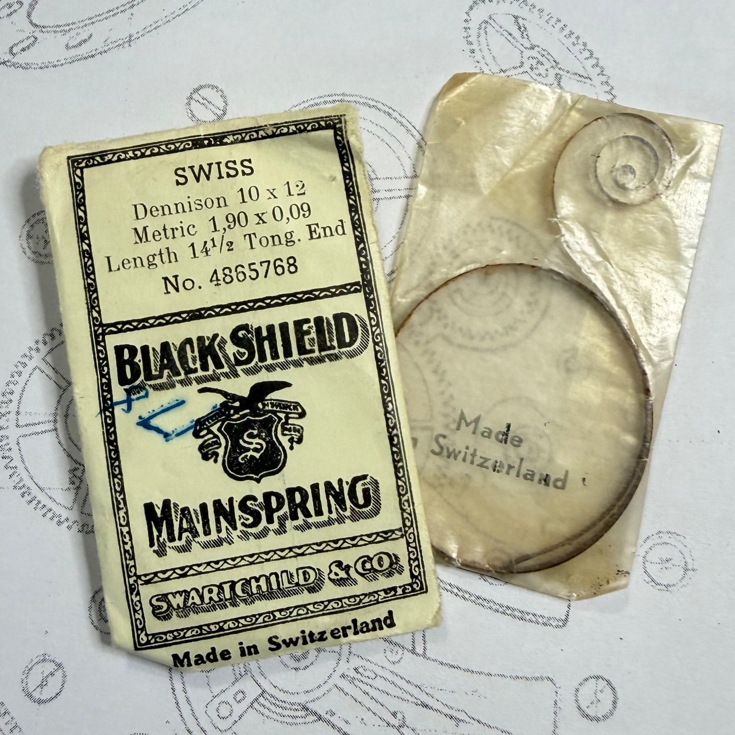 Black Shield Mainspring 4865768 1.90 x 0.09 x 14½" – Dennison 10/12 Tongue End