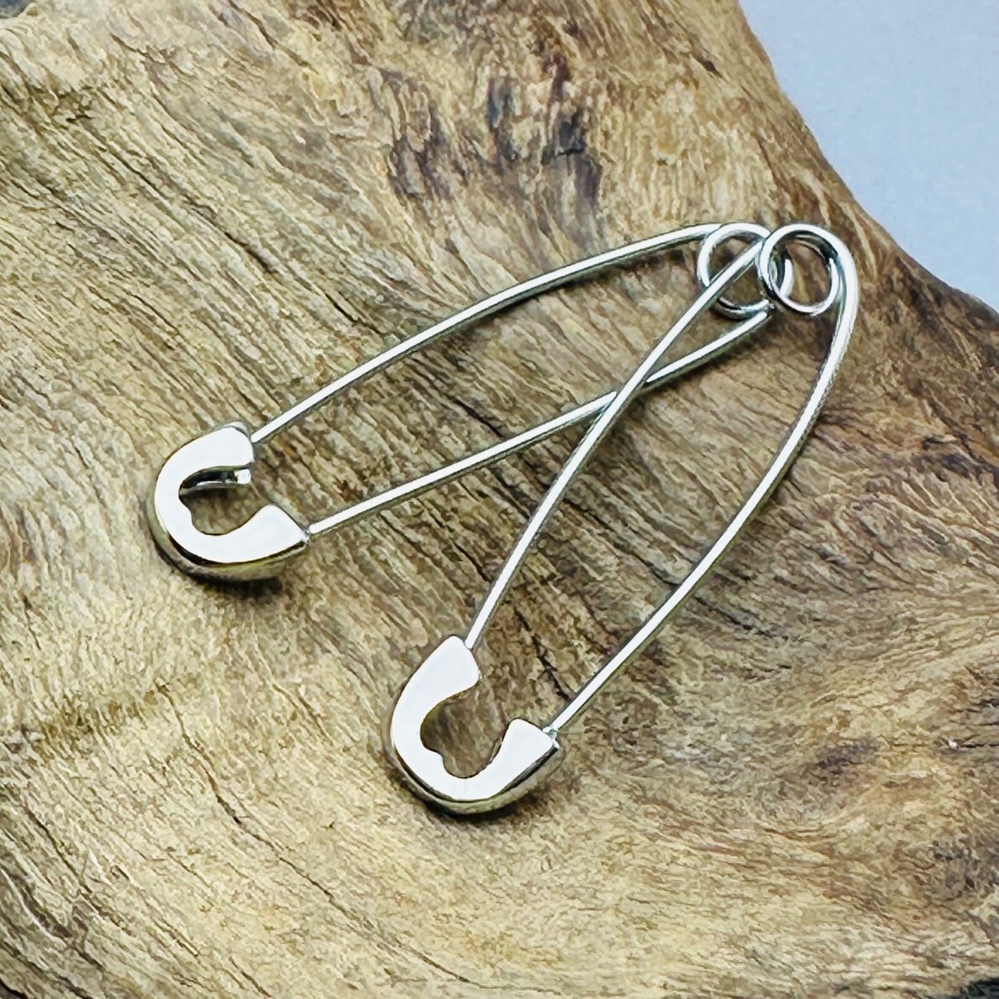 925 Sterling Silver Safety Pin Earrings - 2 Sizes Available