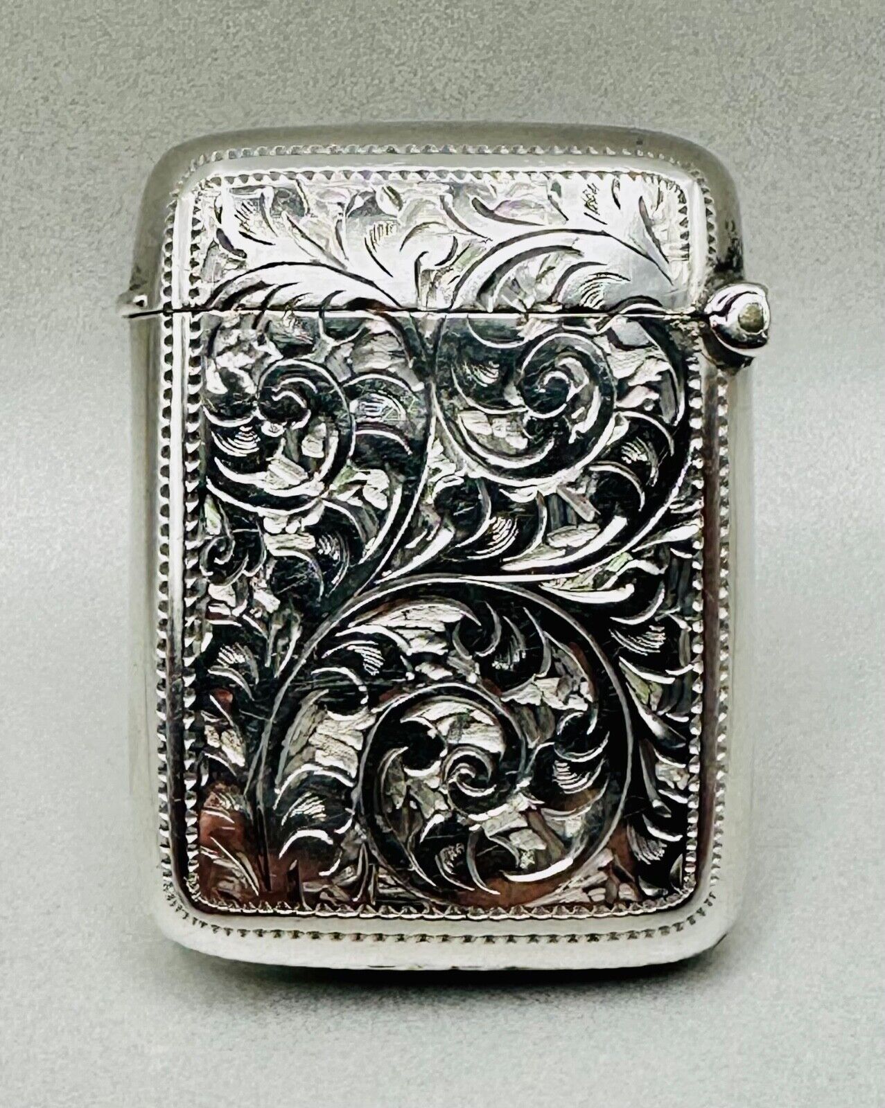 Antique 1899 Silver Vesta Case - Joseph Gloster, Birmingham – Heart Design