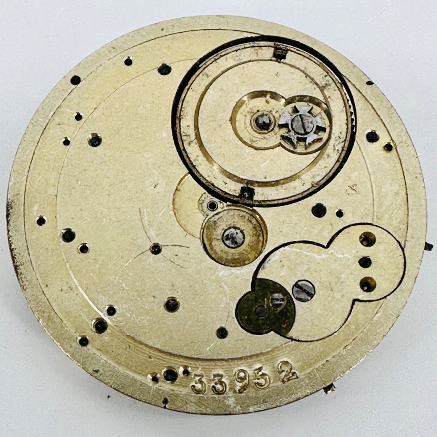 Antique A. & J. Kleiser Pocket Watch Movement, Key Wound, 33.4mm - Spares/Repair