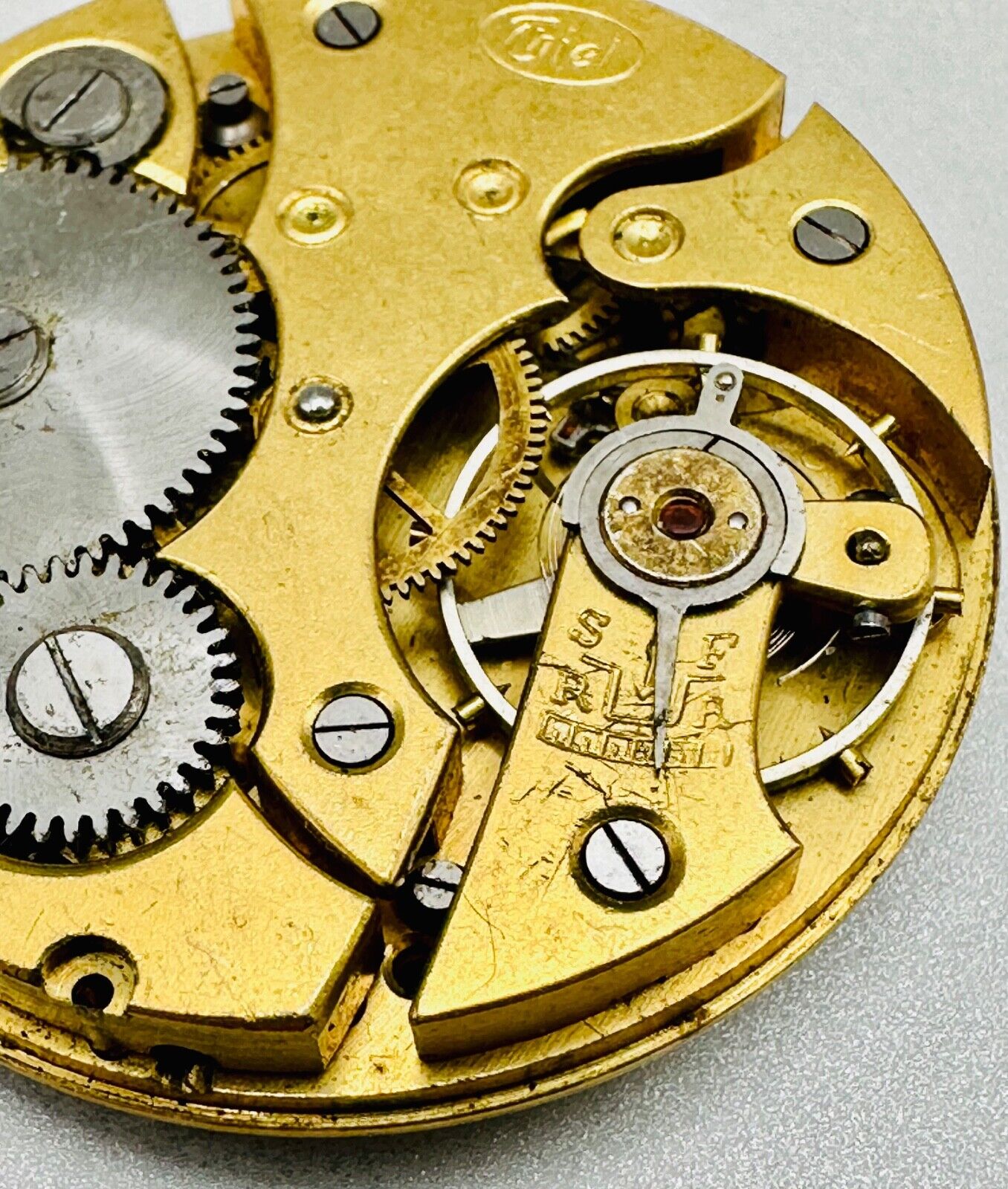 Antique Thiel Pocket Watch Movement - Spares or Repair (40.5mm Dia)