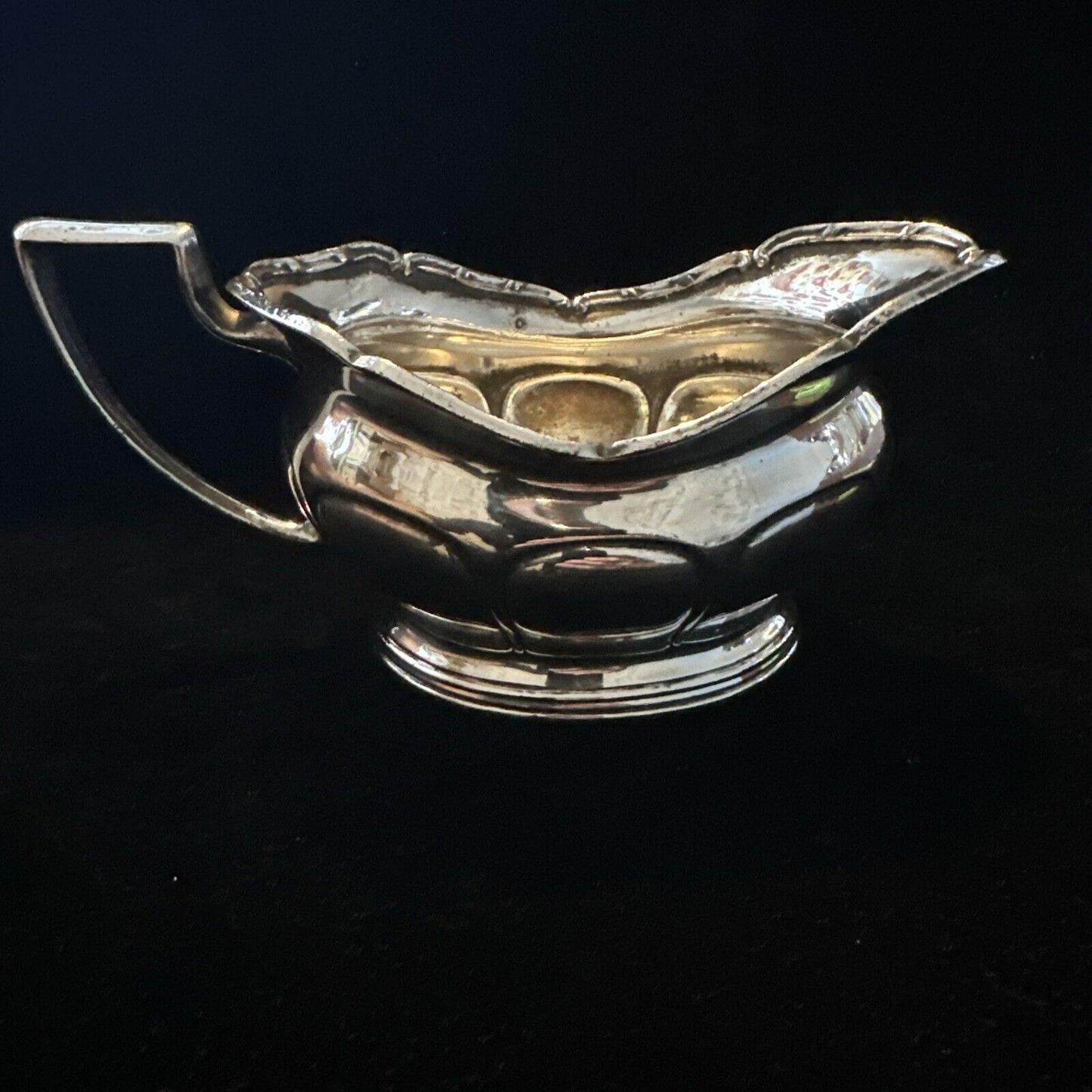 Antique Silver Plate Gravy Sauce Boat - 19th Century - Hawksworth, Eyre & Co
