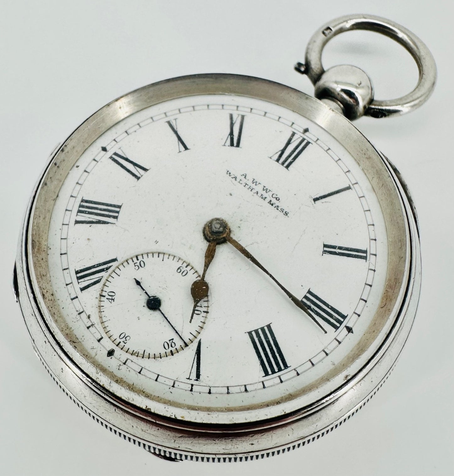 Antique AWW Co. Silver Cased Pocket Watch – Birmingham 1900 - Working