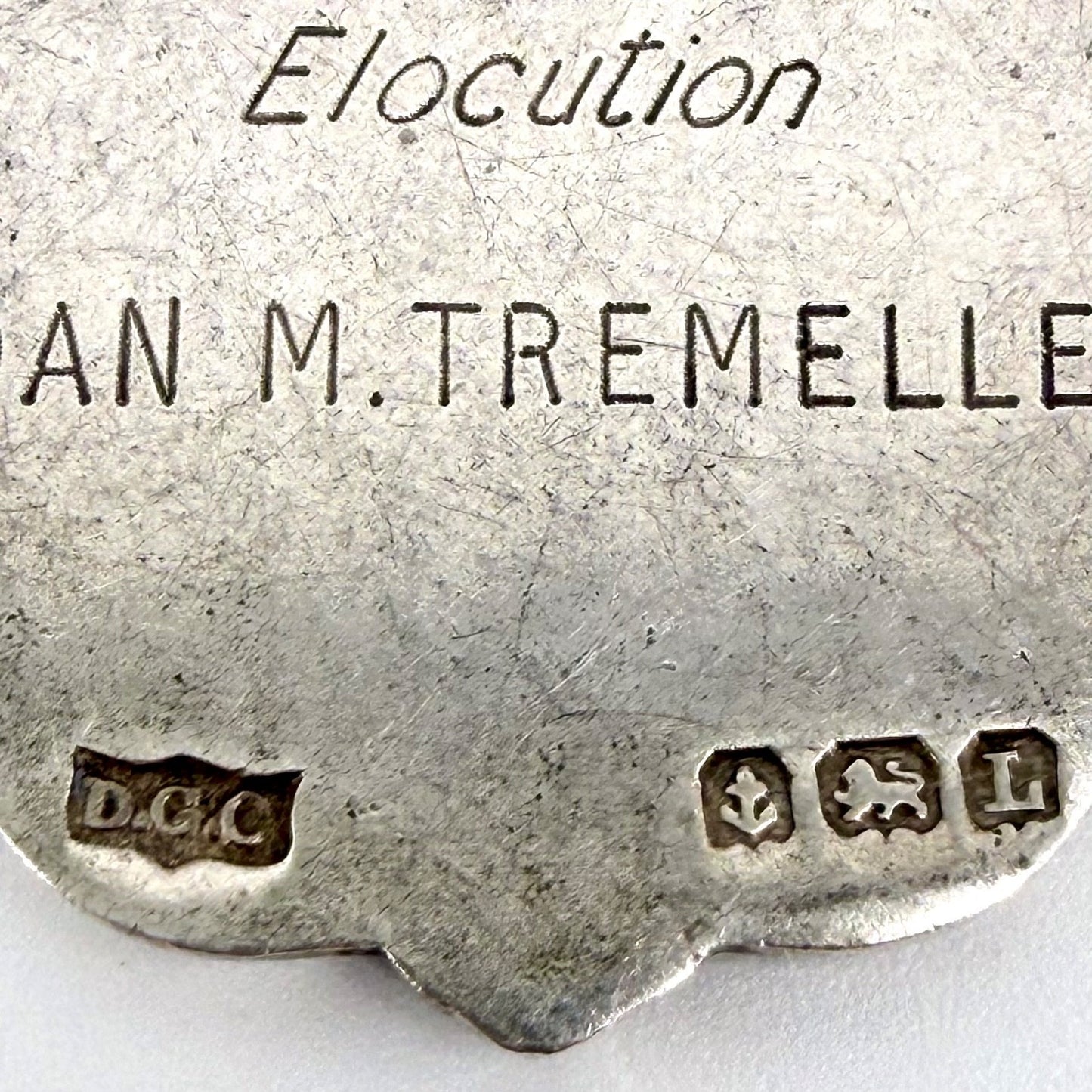 Antique Sterling Silver Enamel Fob Medal – London Academy of Music – 1935