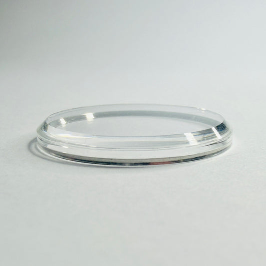 Round - Flat Top - Silver / Chrome Ring - Sternkreuz Acrylic Watch Crystals - Vintage New Old Stock