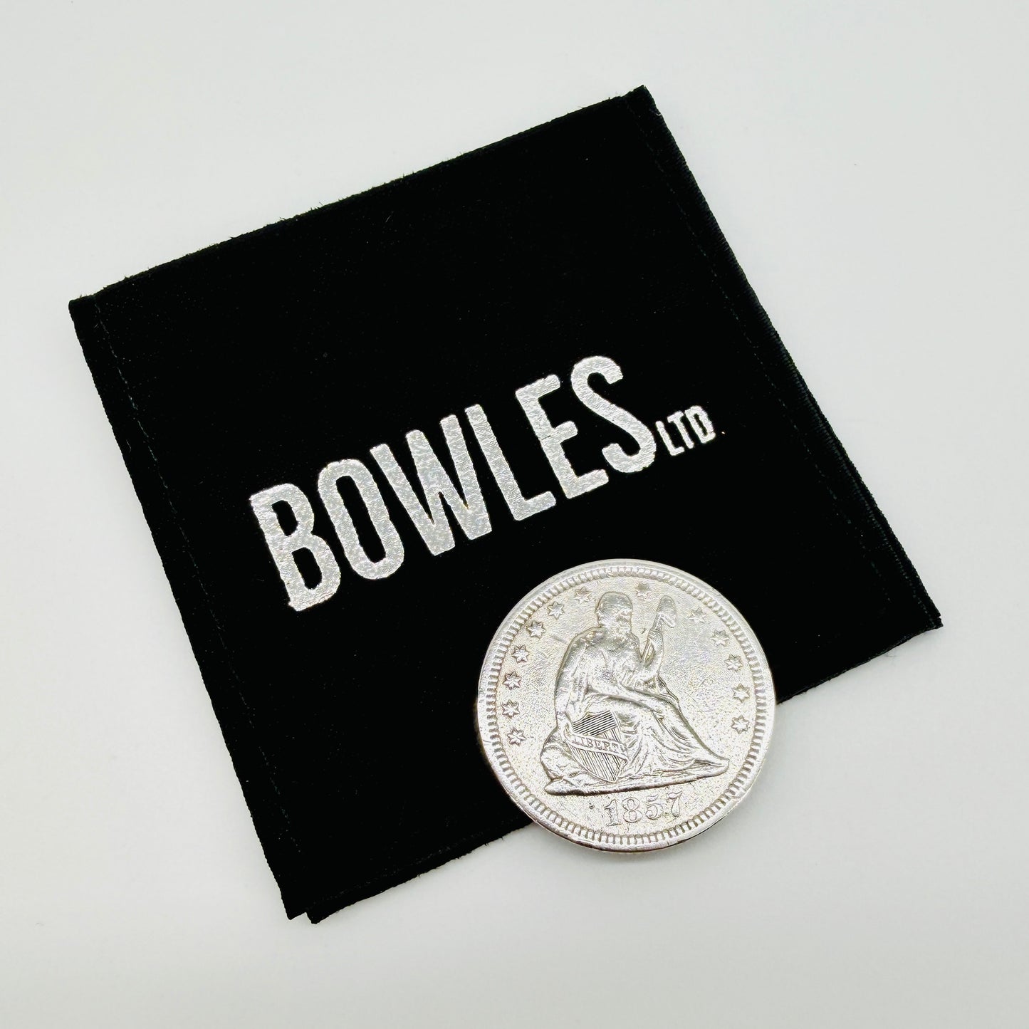 1857 Seated Liberty Quarter Dollar Silver Coin — United States — Antique US Silver Coin