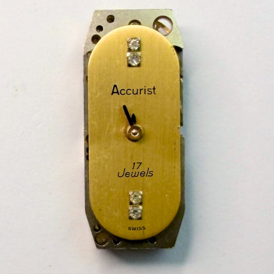 FHF 59-21 Accurist Watch Movement, 17 Jewels, Rectangular, Working – For Repair/ - image 2