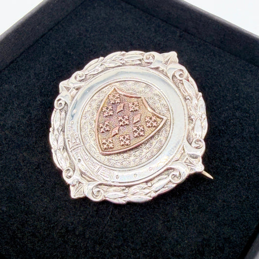 Antique Sterling Silver & Gilt Brooch – Birmingham 1927 – Charles Usher