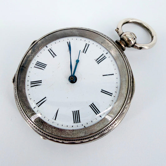 Antique Swiss Silver Cased Pocket Watch - Working