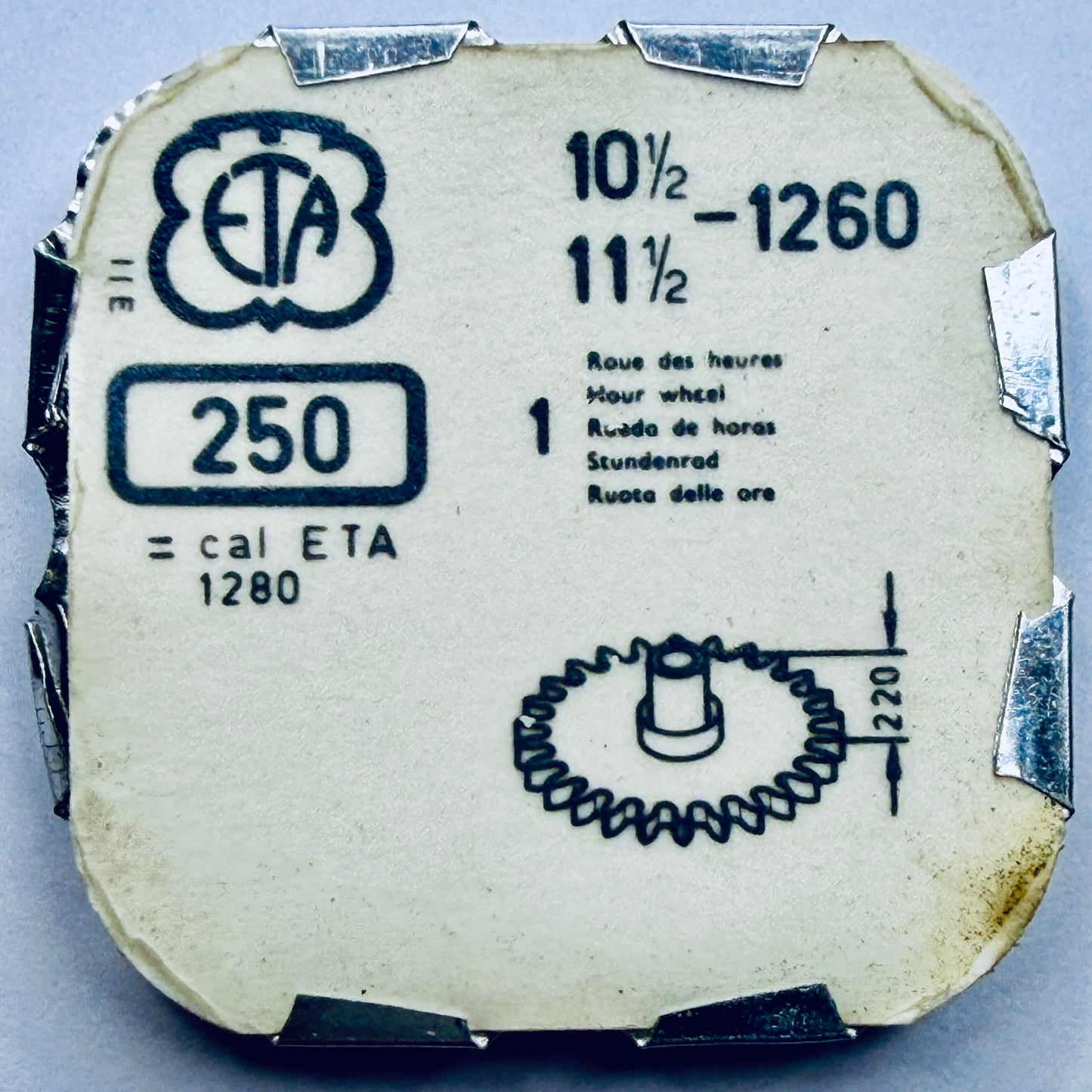 ETA 1260 – Hour Wheel, Height 2.20mm - 250